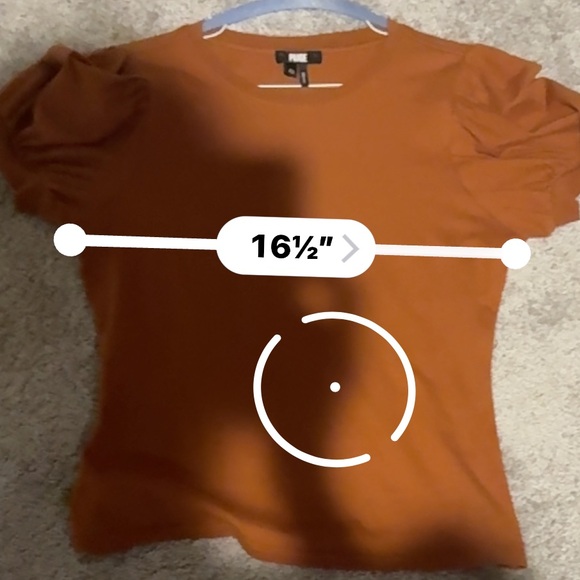 PAIGE MATCHA TEE IN TERRACOTTA - Short Sleeve Puff Top - Warm Brown Sz:XS - Picture 10 of 11